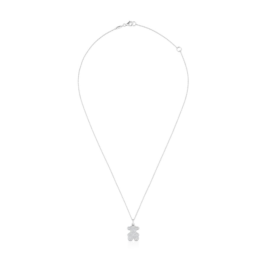 kurze 16 mm bärenhalskette aus weißgold mit diamanten von icon gems
