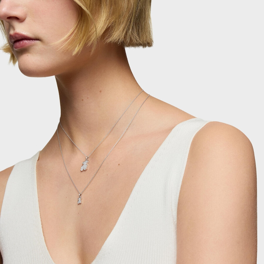 kurze 16 mm bärenhalskette aus weißgold mit diamanten von icon gems