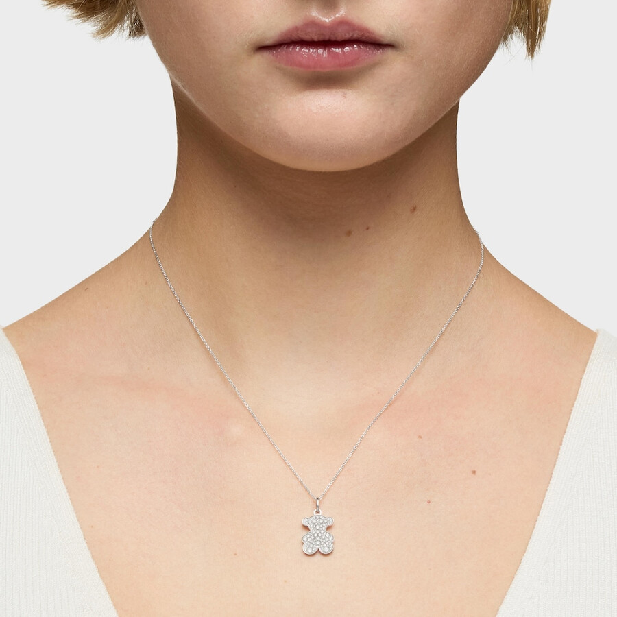 kurze 16 mm bärenhalskette aus weißgold mit diamanten von icon gems