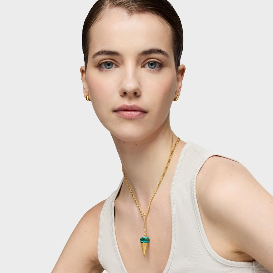 kurze halskette aus 18-karätigem gold über silber mit chrysokoll-malachit von tous x lea colombo