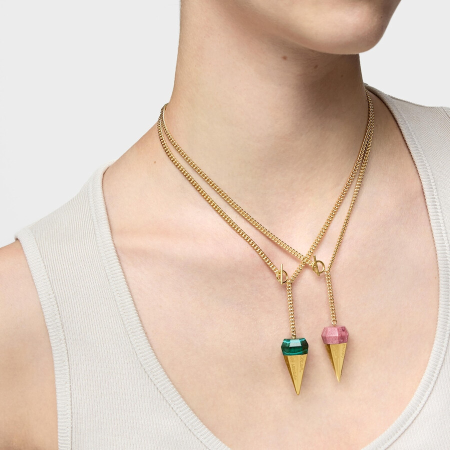 kurze halskette aus 18-karätigem gold über silber mit chrysokoll-malachit von tous x lea colombo