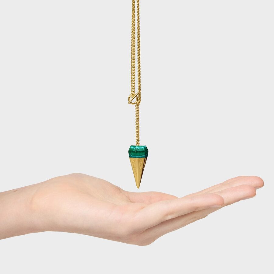 kurze halskette aus 18-karätigem gold über silber mit chrysokoll-malachit von tous x lea colombo
