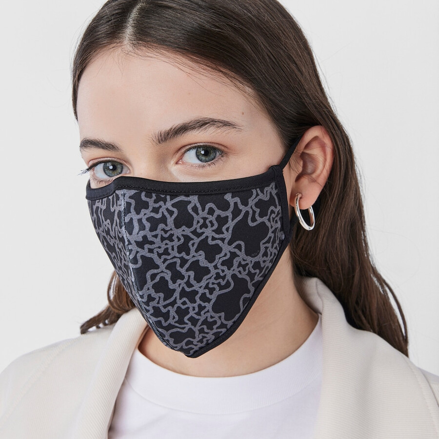 kaos mini-maske in schwarz mit schutzhülle