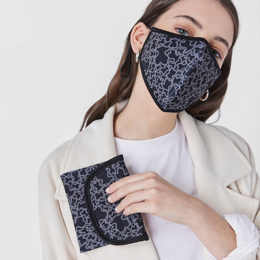 kaos mini-maske in schwarz mit schutzhülle