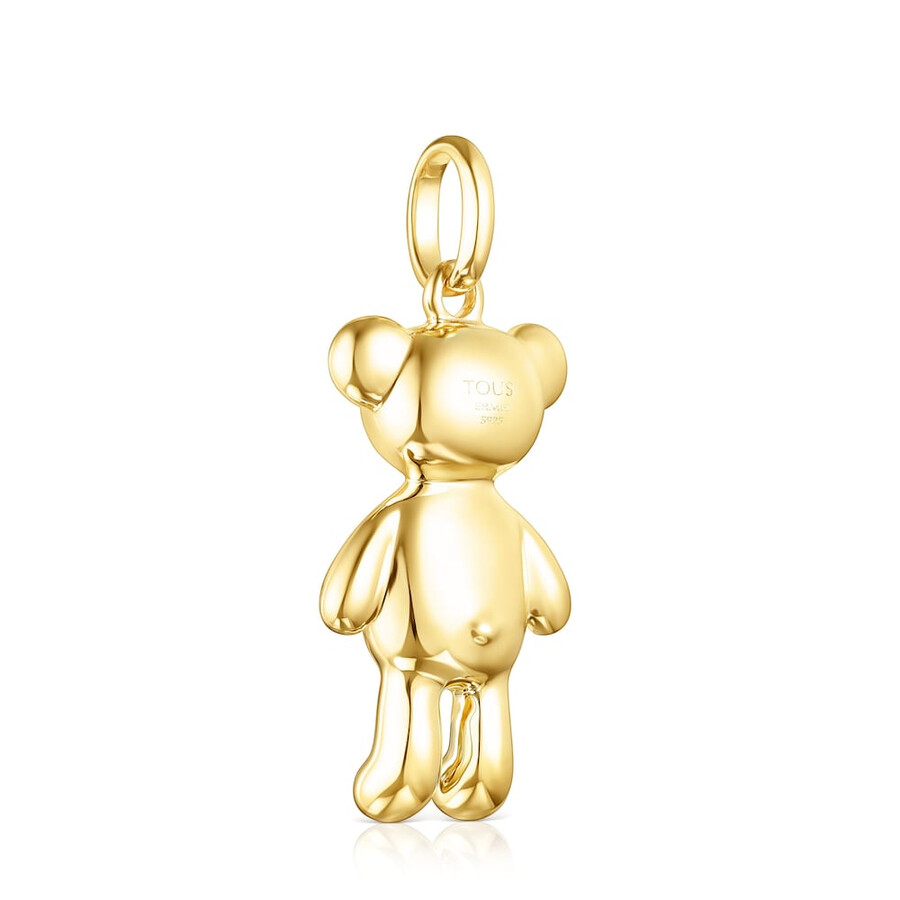 silbervergoldeter teddybär-sternenanhänger mit edelsteinen