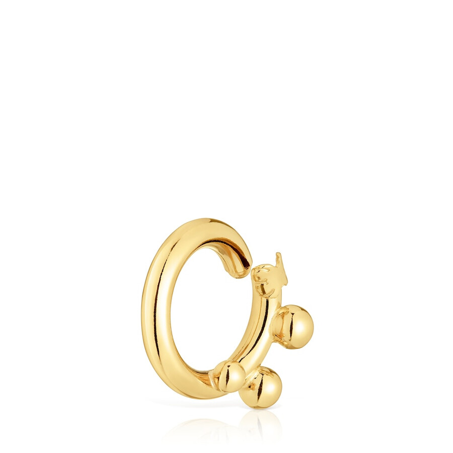 kleiner ring mit 18-karätiger vergoldung auf silber und details.