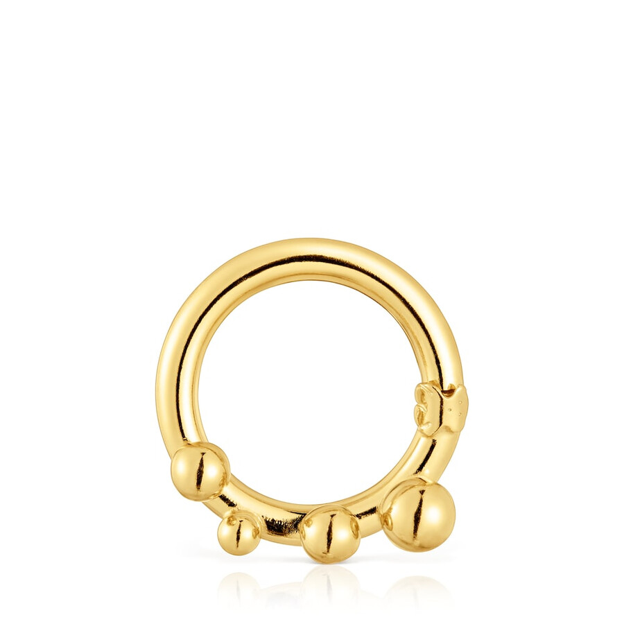 mittelgroßer ring mit 18-karätiger vergoldung auf silber und details.