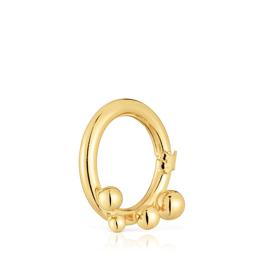 mittelgroßer ring mit 18-karätiger vergoldung auf silber und details.