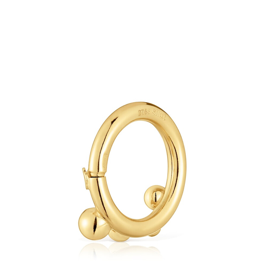 mittelgroßer ring mit 18-karätiger vergoldung auf silber und details.