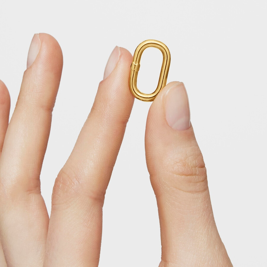 mittelgroßer ring mit 18-karätiger vergoldung auf silber ovale form