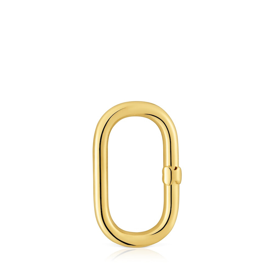 großer ovaler ring aus silber mit 18-karätiger vergoldung.