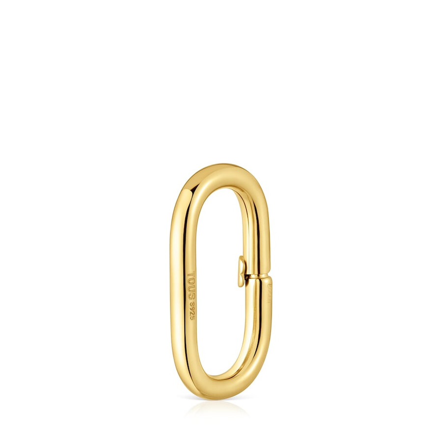 großer ovaler ring aus silber mit 18-karätiger vergoldung.