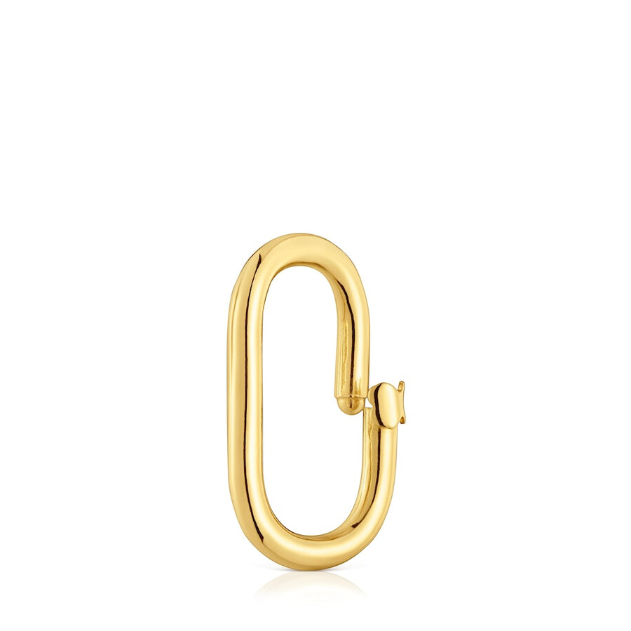 großer ovaler ring aus silber mit 18-karätiger vergoldung.