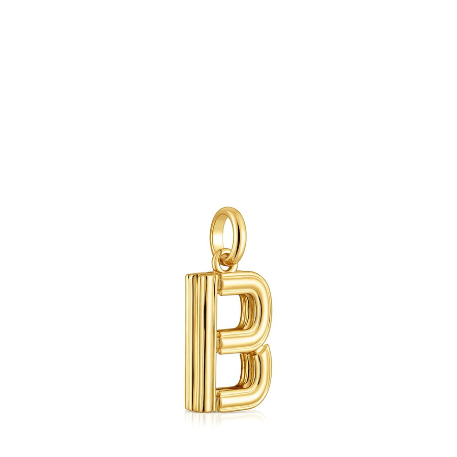 mittlerer anhänger mit dem buchstaben b aus 18-karätigem gold über silber tous alphabet