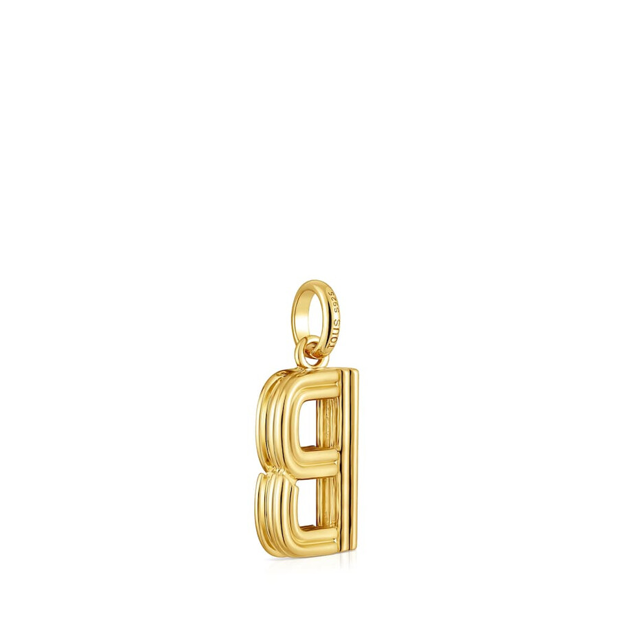 mittlerer anhänger mit dem buchstaben b aus 18-karätigem gold über silber tous alphabet