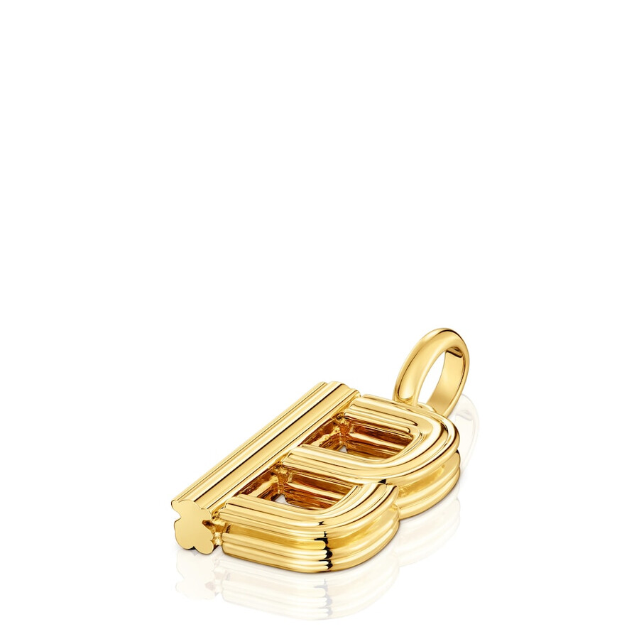 mittlerer anhänger mit dem buchstaben b aus 18-karätigem gold über silber tous alphabet