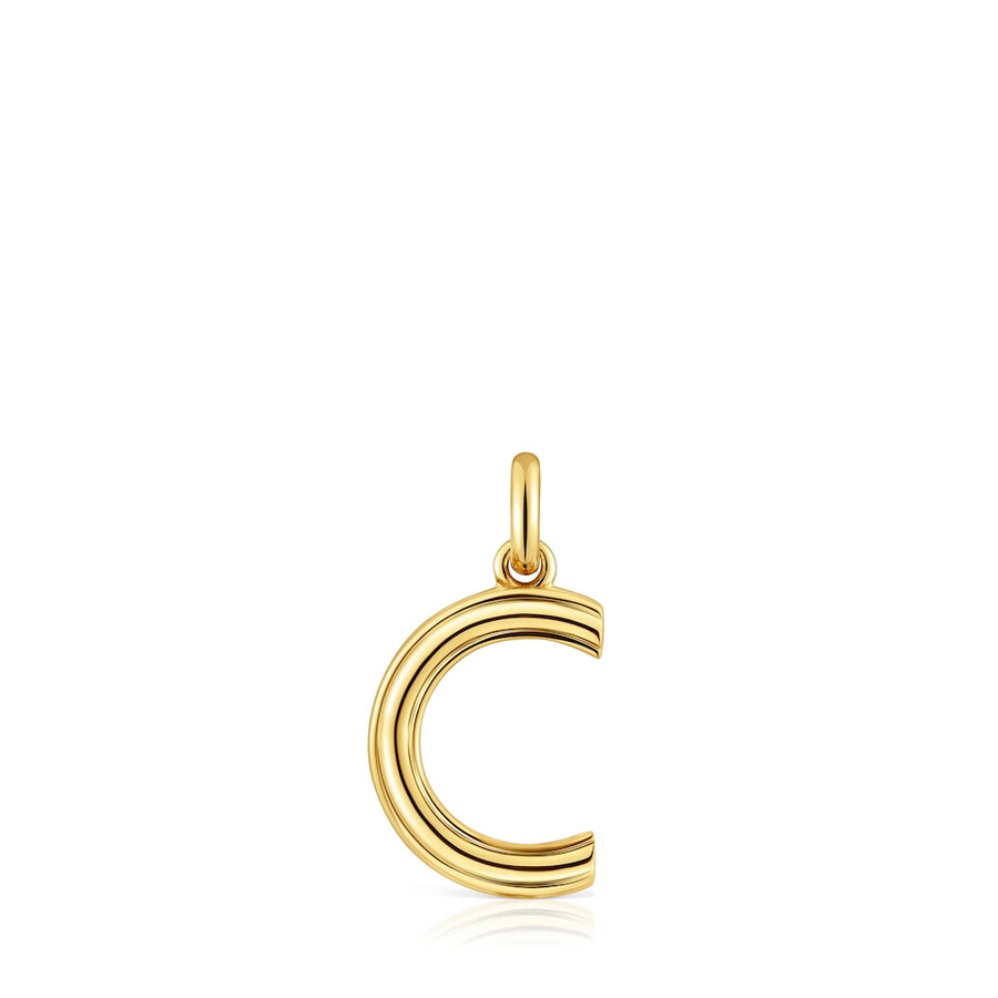 mittelgroßer anhänger mit dem buchstaben c aus 18-karätigem gold über silber tous alphabet