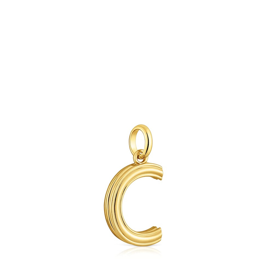 mittelgroßer anhänger mit dem buchstaben c aus 18-karätigem gold über silber tous alphabet