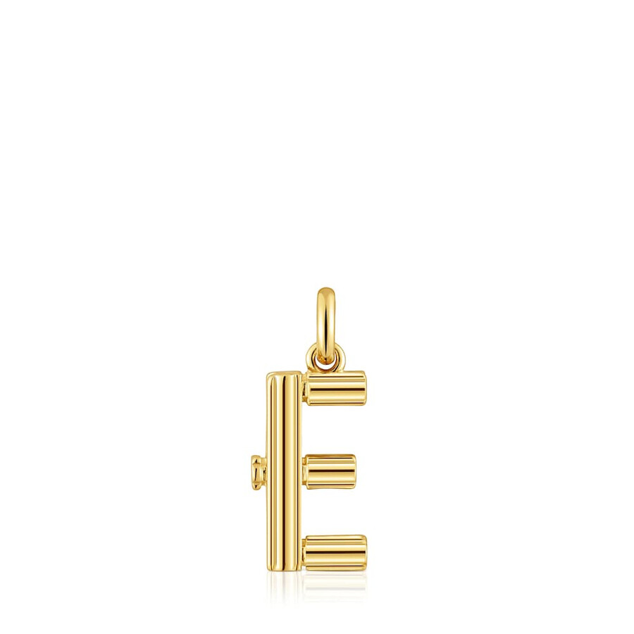 mittlerer anhänger mit dem buchstaben e aus 18-karätigem gold über silber tous alphabet