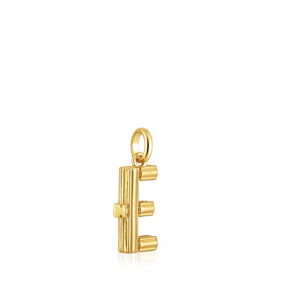 mittlerer anhänger mit dem buchstaben e aus 18-karätigem gold über silber tous alphabet