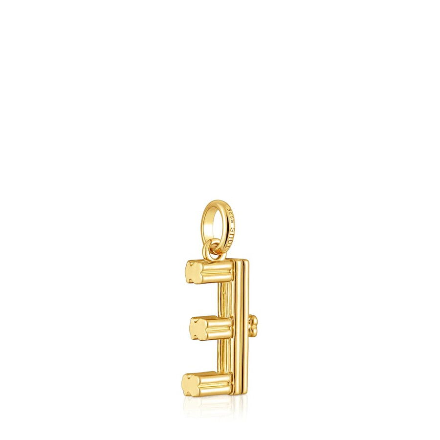 mittlerer anhänger mit dem buchstaben e aus 18-karätigem gold über silber tous alphabet
