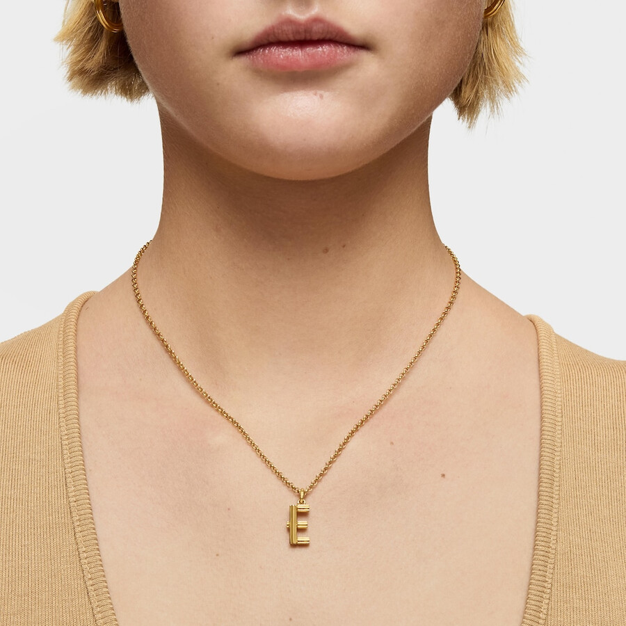 mittlerer anhänger mit dem buchstaben e aus 18-karätigem gold über silber tous alphabet