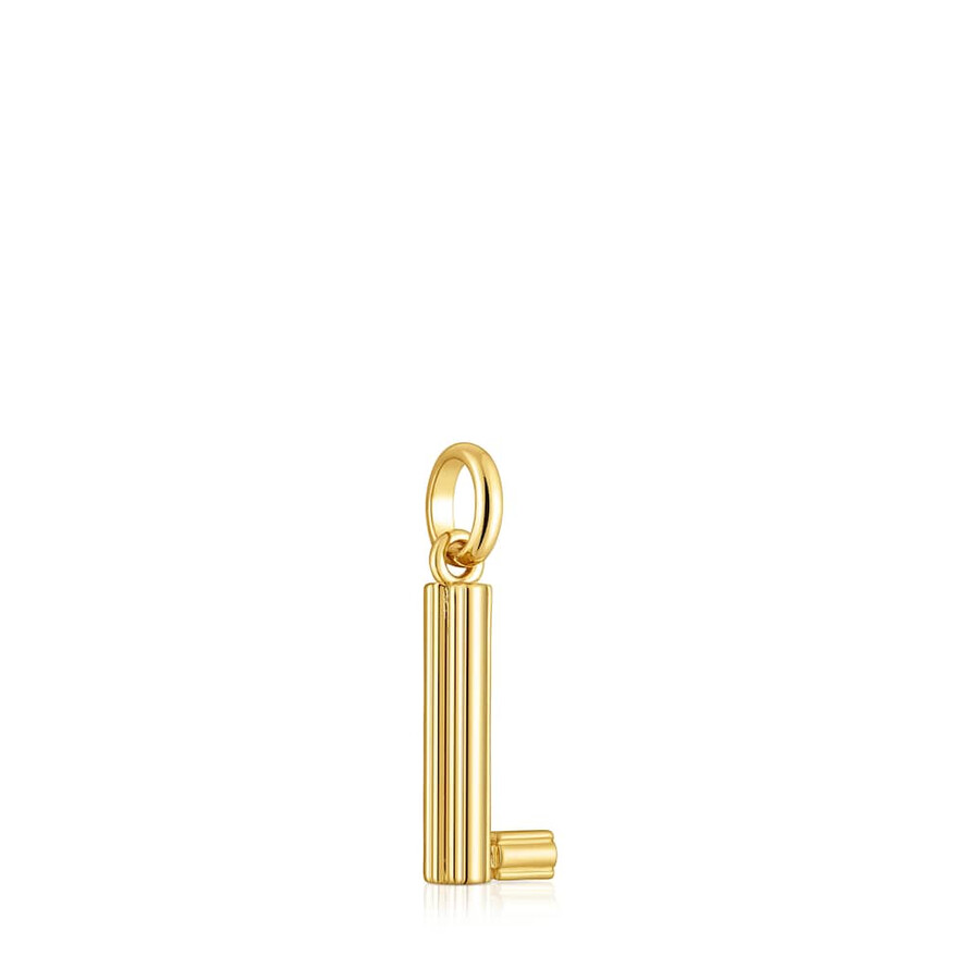 mittlerer anhänger mit dem buchstaben l aus 18-karätigem gold über silber tous alphabet
