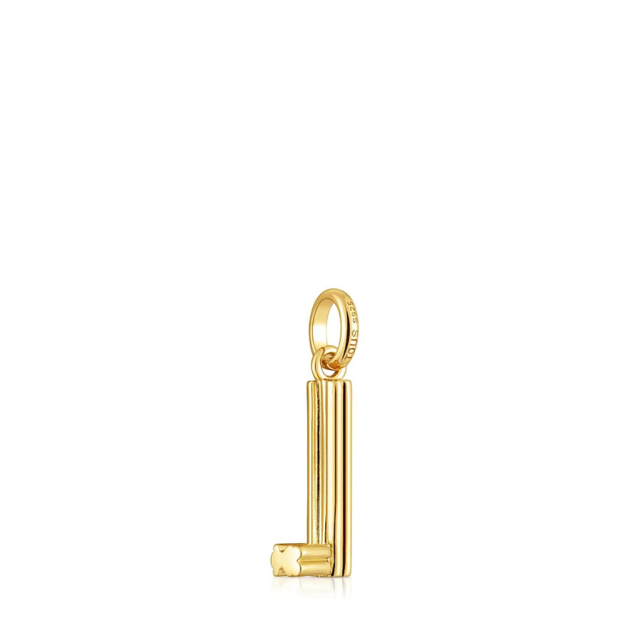 mittlerer anhänger mit dem buchstaben l aus 18-karätigem gold über silber tous alphabet