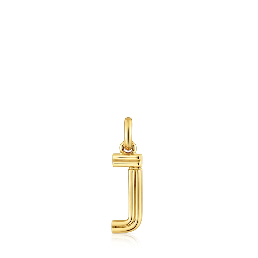 mittlerer anhänger mit dem buchstaben j aus 18-karätigem gold über silber tous alphabet