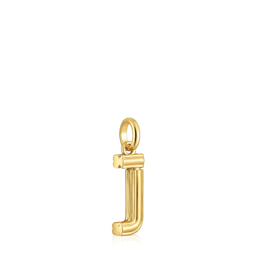 mittlerer anhänger mit dem buchstaben j aus 18-karätigem gold über silber tous alphabet
