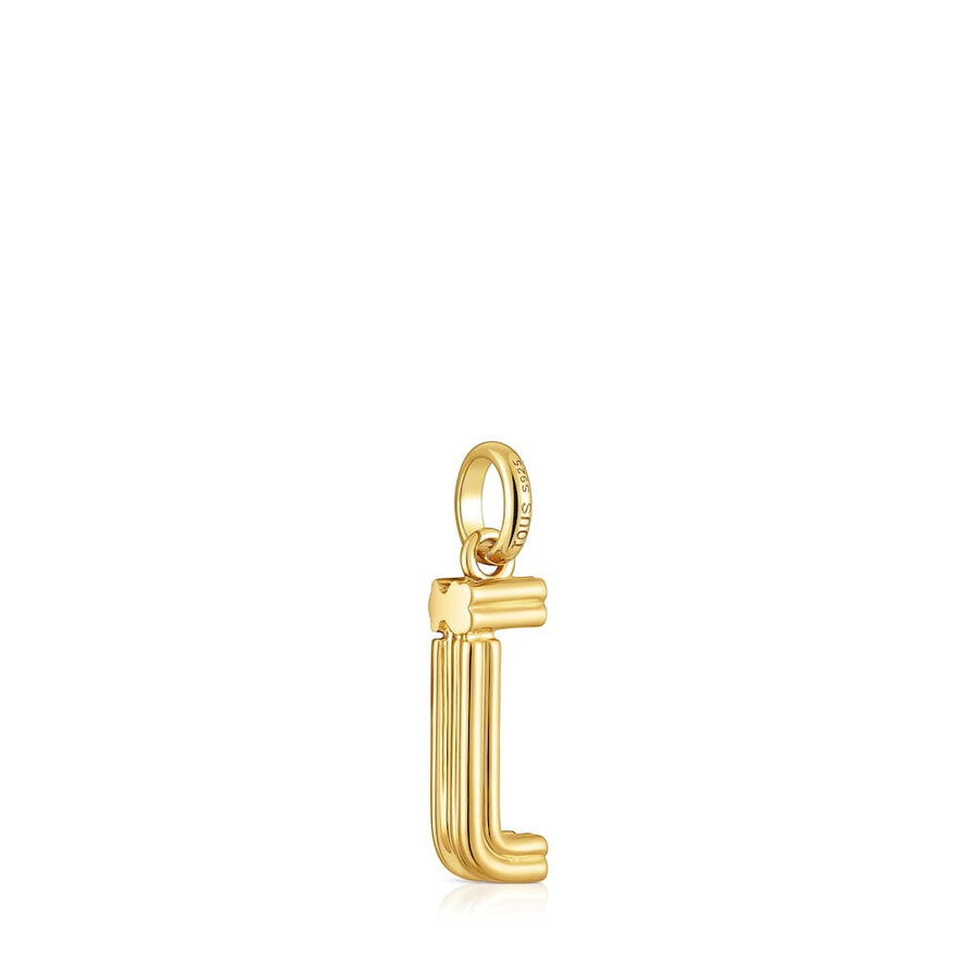 mittlerer anhänger mit dem buchstaben j aus 18-karätigem gold über silber tous alphabet