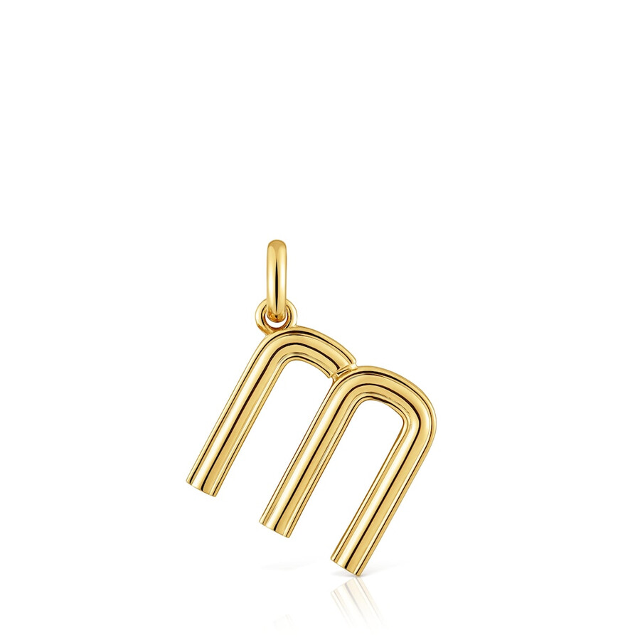 mittlerer anhänger mit dem buchstaben m aus 18-karätigem gold über silber tous alphabet