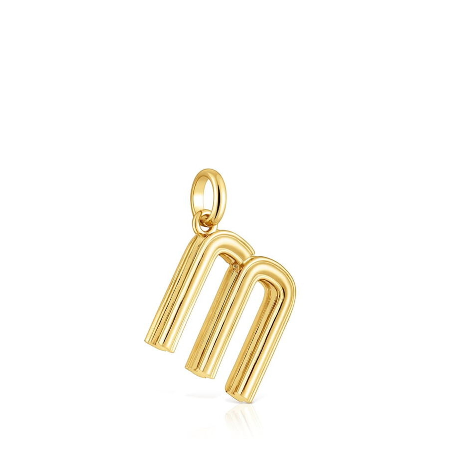 mittlerer anhänger mit dem buchstaben m aus 18-karätigem gold über silber tous alphabet