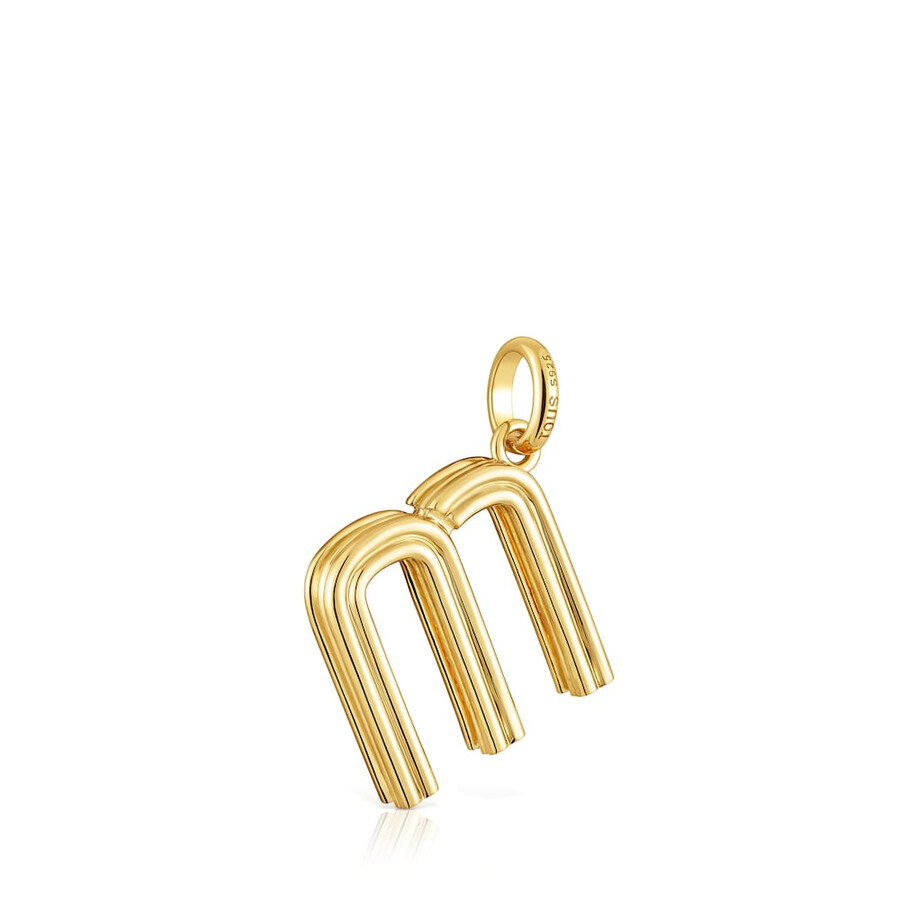 mittlerer anhänger mit dem buchstaben m aus 18-karätigem gold über silber tous alphabet