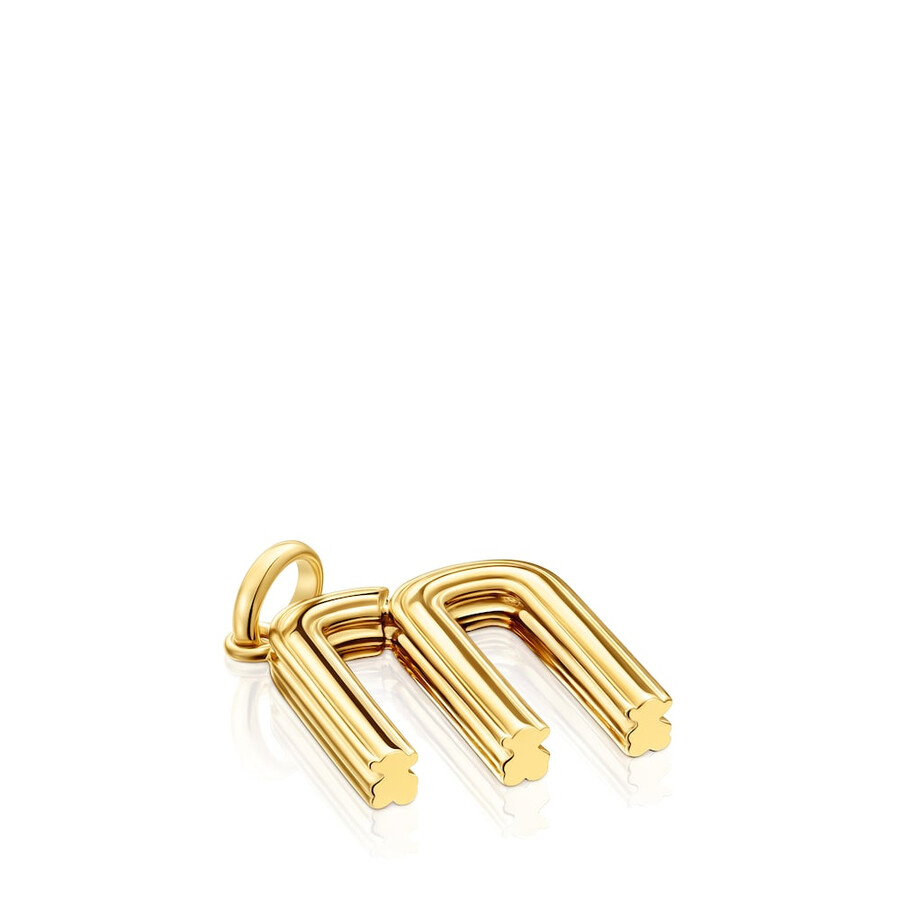 mittlerer anhänger mit dem buchstaben m aus 18-karätigem gold über silber tous alphabet