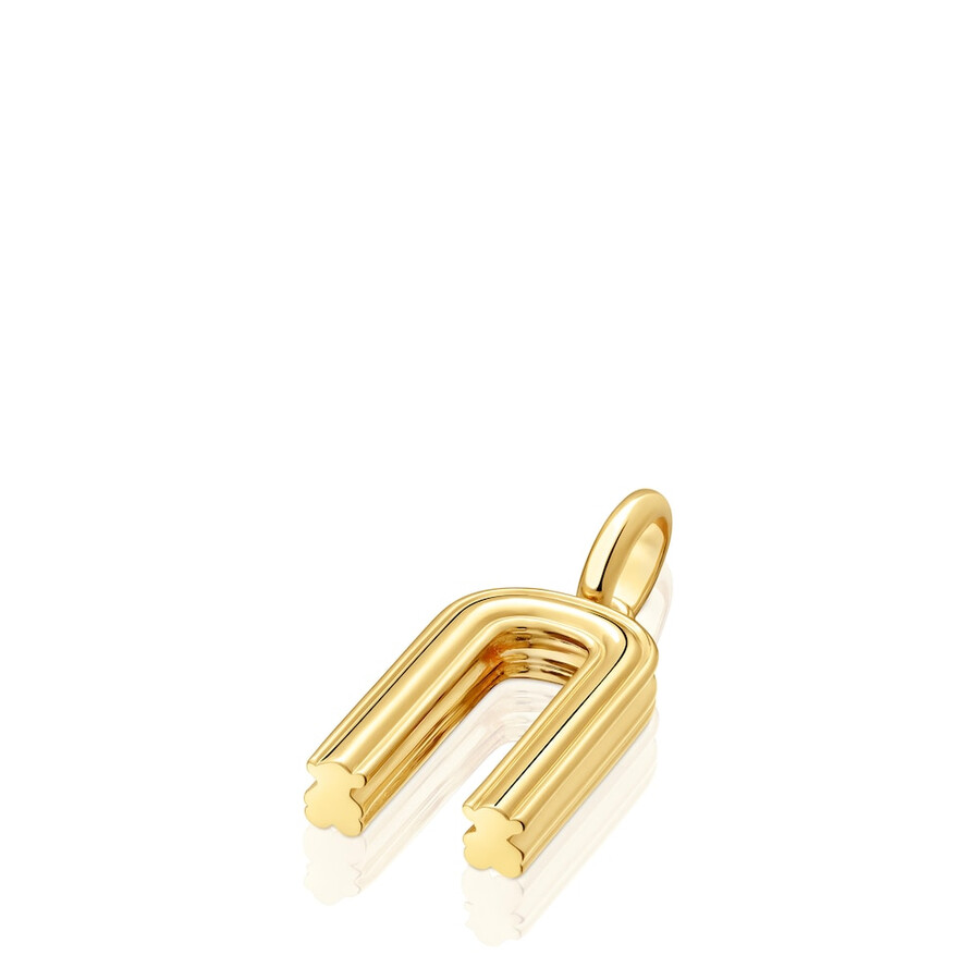 mittlerer anhänger mit dem buchstaben n aus 18-karätigem gold über silber tous alphabet
