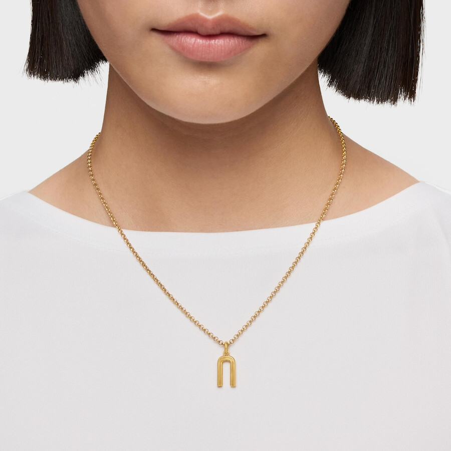 mittlerer anhänger mit dem buchstaben n aus 18-karätigem gold über silber tous alphabet