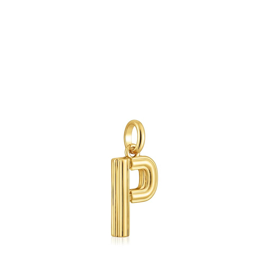mittlerer anhänger mit dem buchstaben p aus 18-karätigem gold über silber tous alphabet