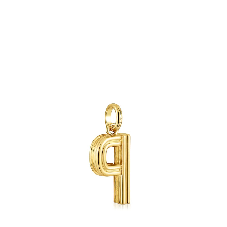 mittlerer anhänger mit dem buchstaben p aus 18-karätigem gold über silber tous alphabet