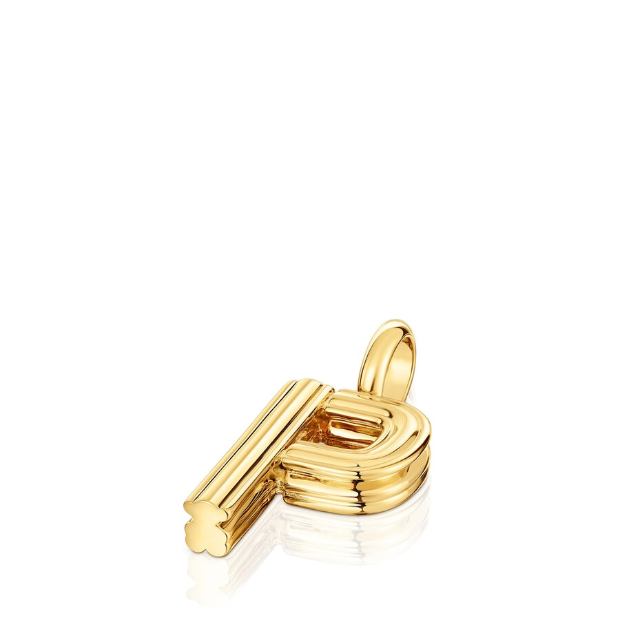 mittlerer anhänger mit dem buchstaben p aus 18-karätigem gold über silber tous alphabet