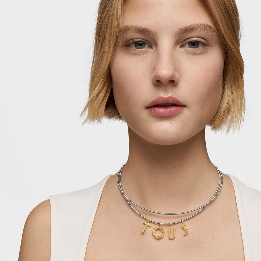 mittlerer anhänger mit dem buchstaben p aus 18-karätigem gold über silber tous alphabet