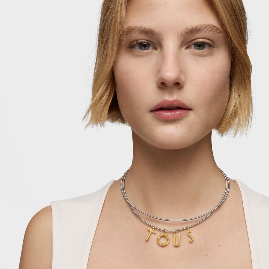 mittlerer anhänger mit dem buchstaben p aus 18-karätigem gold über silber tous alphabet