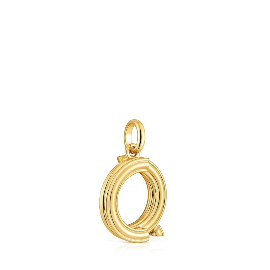 mittlerer anhänger mit dem buchstaben q aus 18-karätigem gold über silber tous alphabet