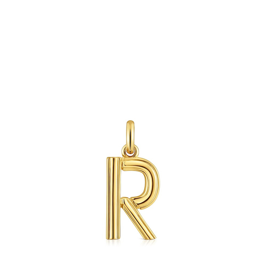 mittlerer anhänger mit dem buchstaben r aus 18-karätigem gold über silber tous alphabet
