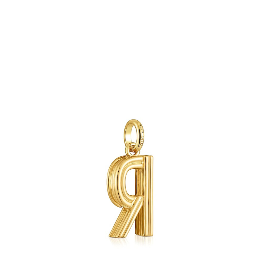 mittlerer anhänger mit dem buchstaben r aus 18-karätigem gold über silber tous alphabet