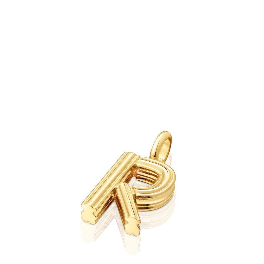 mittlerer anhänger mit dem buchstaben r aus 18-karätigem gold über silber tous alphabet