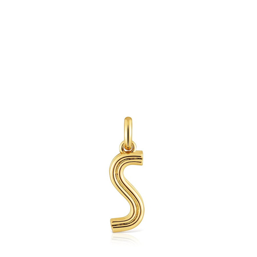mittlerer anhänger mit dem buchstaben s aus 18-karätigem gold über silber tous alphabet