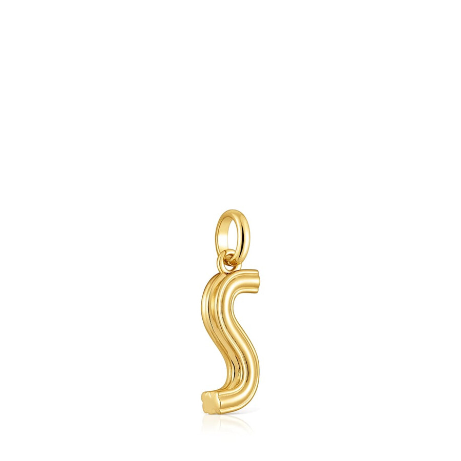 mittlerer anhänger mit dem buchstaben s aus 18-karätigem gold über silber tous alphabet