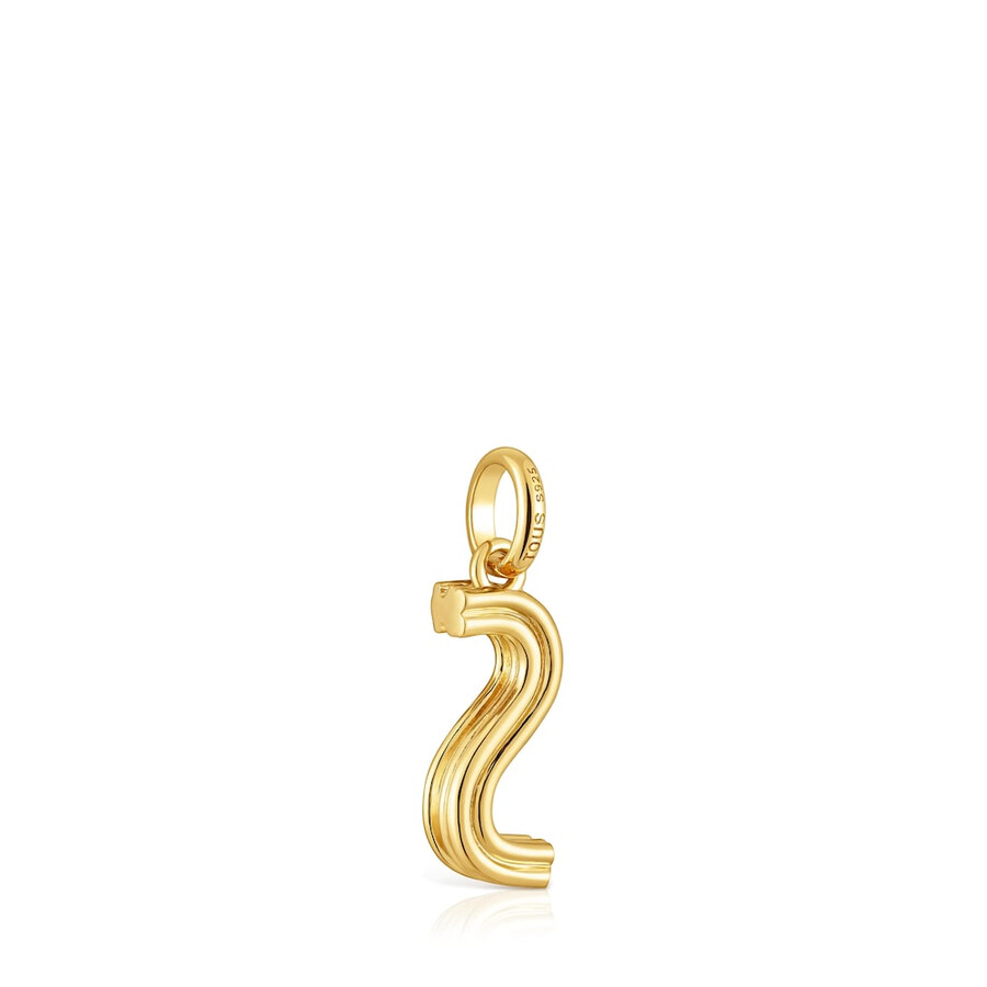 mittlerer anhänger mit dem buchstaben s aus 18-karätigem gold über silber tous alphabet