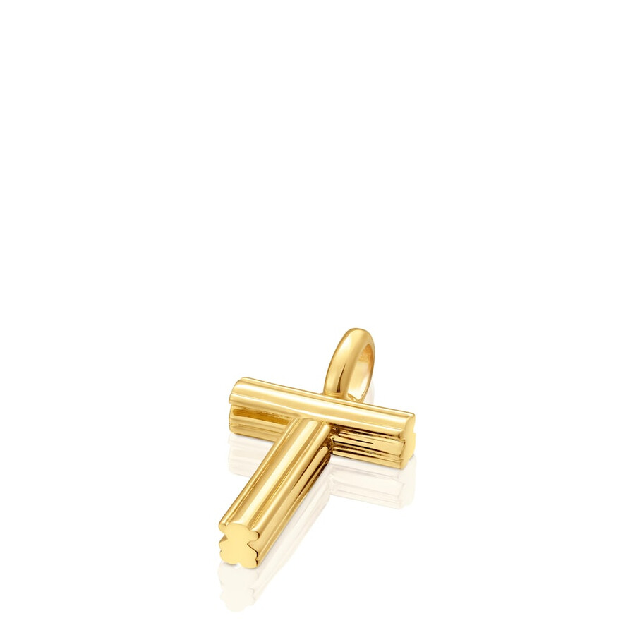 mittlerer anhänger mit dem buchstaben t aus 18-karätigem gold über silber tous alphabet